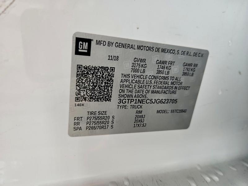 67517596 :رقم المزاد ، 3GTP1NEC5JG623705 vin ، 2018 Gmc Sierra مزاد بيع