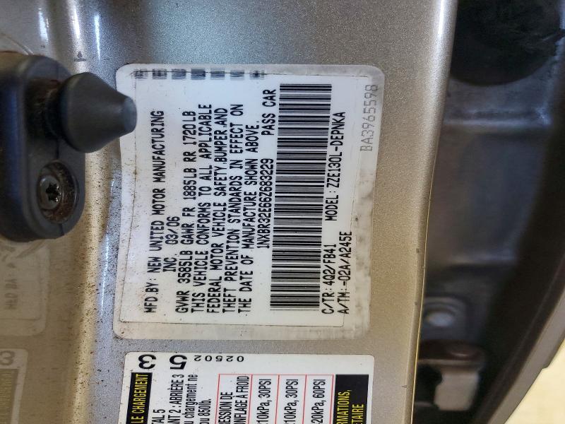 67108816 :رقم المزاد ، 1NXBR32E66Z683229 vin ، 2006 Toyota Corolla مزاد بيع