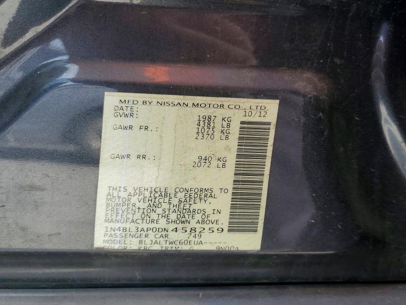Продажа на аукционе авто 2013 Nissan Altima, vin: 1N4BL3AP0DN458259, номер лота: 70814866