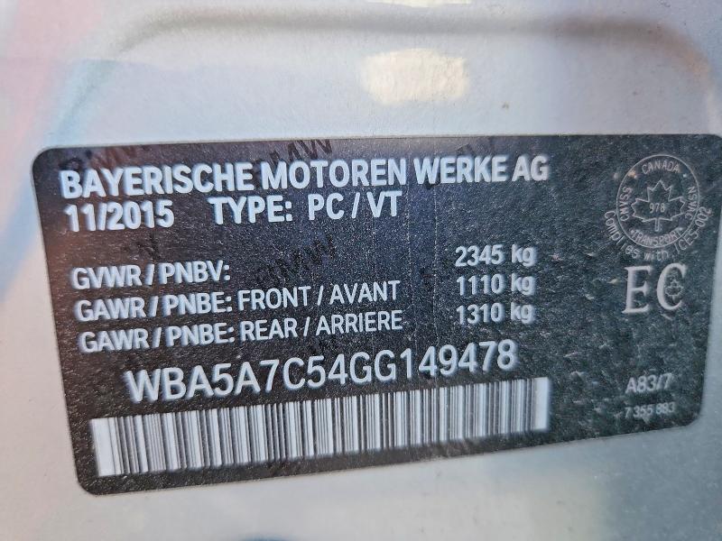 2016 Bmw 528 მანქანა იყიდება აუქციონზე, vin: WBA5A7C54GG149478, აუქციონის ნომერი: 67256146