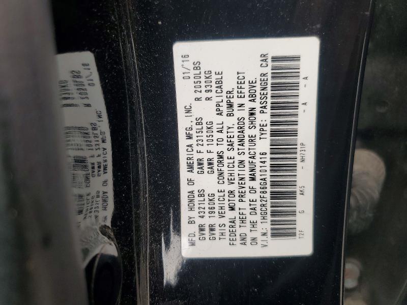 67264456 :رقم المزاد ، 1HGCR2F86GA101416 vin ، 2016 Honda Accord مزاد بيع