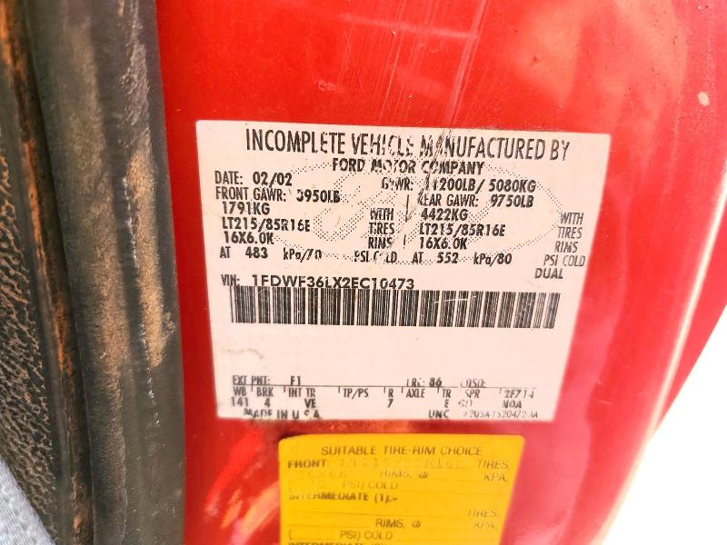 2002 Ford F350 მანქანა იყიდება აუქციონზე, vin: 1FDWF36LX2EC10473, აუქციონის ნომერი: 66859306