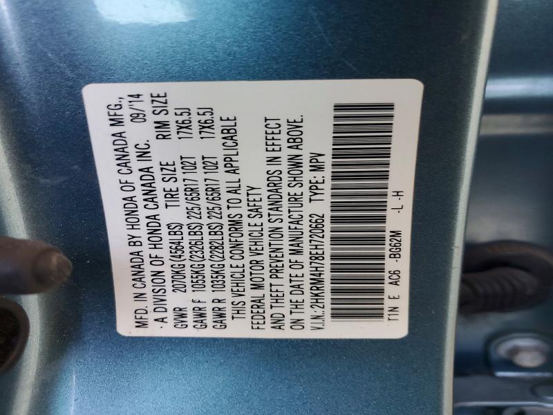 Продаж на аукціоні авто 2014 Honda Cr-v, vin: 2HKRM4H78EH720662, номер лоту: 68581136