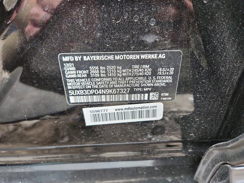 Продаж на аукціоні авто 2022 Bmw X3, vin: 5UX83DP04N9K67327, номер лоту: 66899526