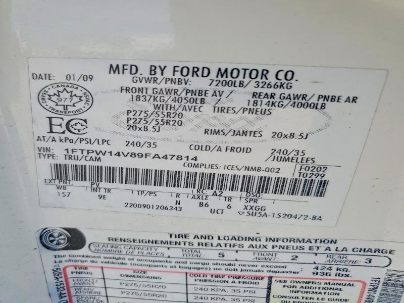 Продажа на аукционе авто 2009 Ford F150, vin: 1FTPW14V89FA47814, номер лота: 68735776