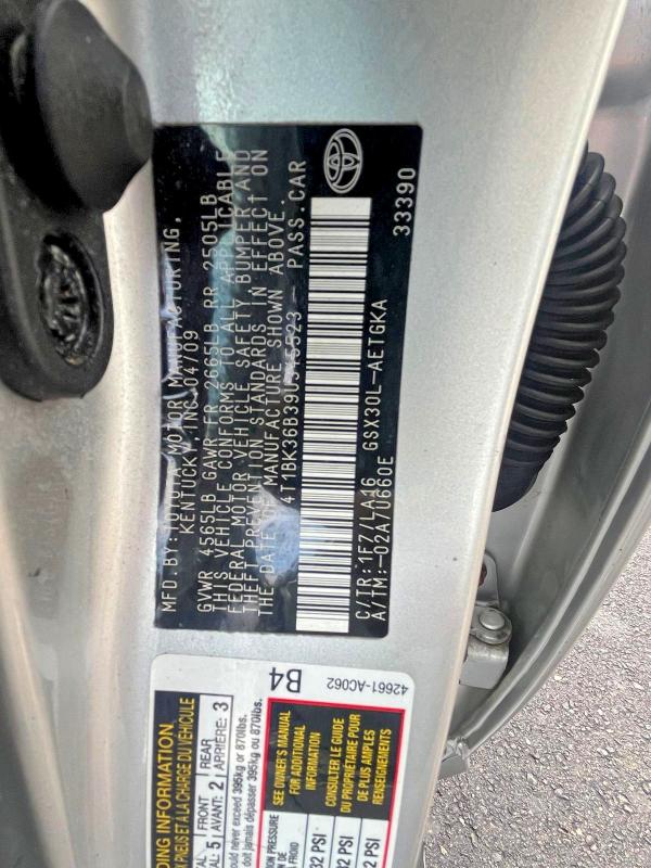 Aukcja sprzedaży 2009 Toyota Avalon, vin: 4T1BK36B39U345523, numer aukcji: 67665146
