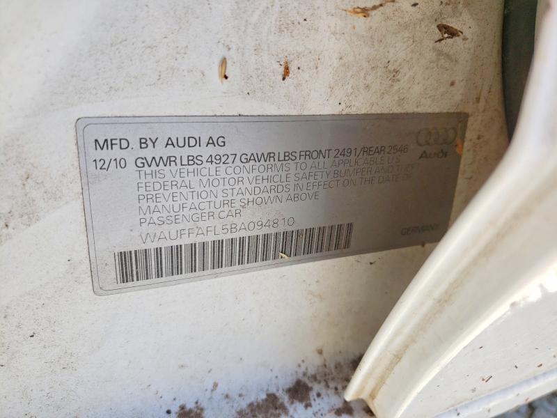 69363706 :رقم المزاد ، WAUFFAFL5BA094810 vin ، 2011 Audi A4 مزاد بيع