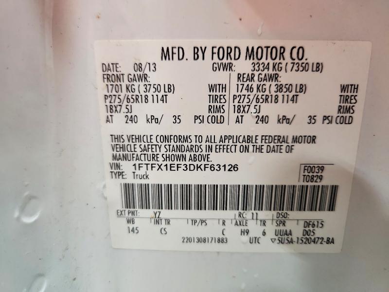Aukcja sprzedaży 2013 Ford F150, vin: 1FTFX1EF3DKF63126, numer aukcji: 67365856