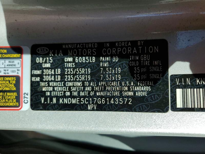 Продажа на аукционе авто 2016 Kia Sedona, vin: KNDME5C17G6143572, номер лота: 70956866