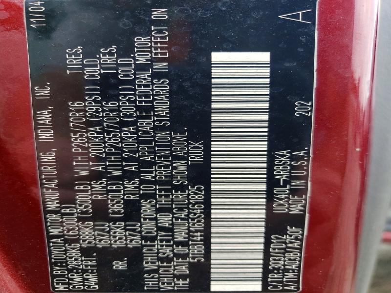 65953956 :رقم المزاد ، 5TBBT44165S461825 vin ، 2005 Toyota Tundra مزاد بيع