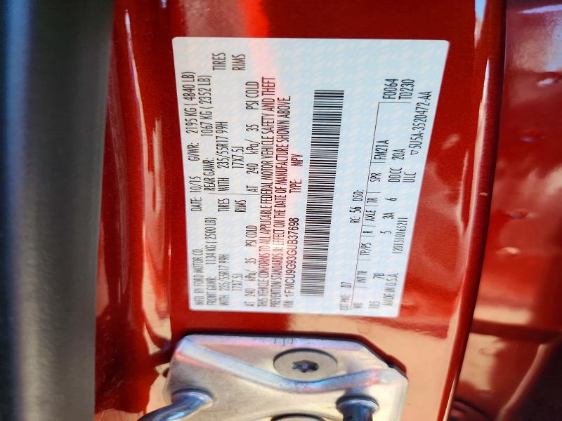2016 Ford Escape მანქანა იყიდება აუქციონზე, vin: 1FMCU9G93GUB37698, აუქციონის ნომერი: 68029266