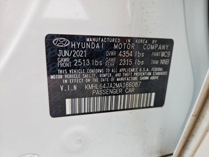 Aukcja sprzedaży 2021 Hyundai Sonata, vin: KMHL64JA2MA166087, numer aukcji: 67548646