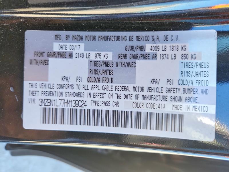 68013606 :رقم المزاد ، 3MZBN1L77HM139024 vin ، 2017 Mazda 3 مزاد بيع