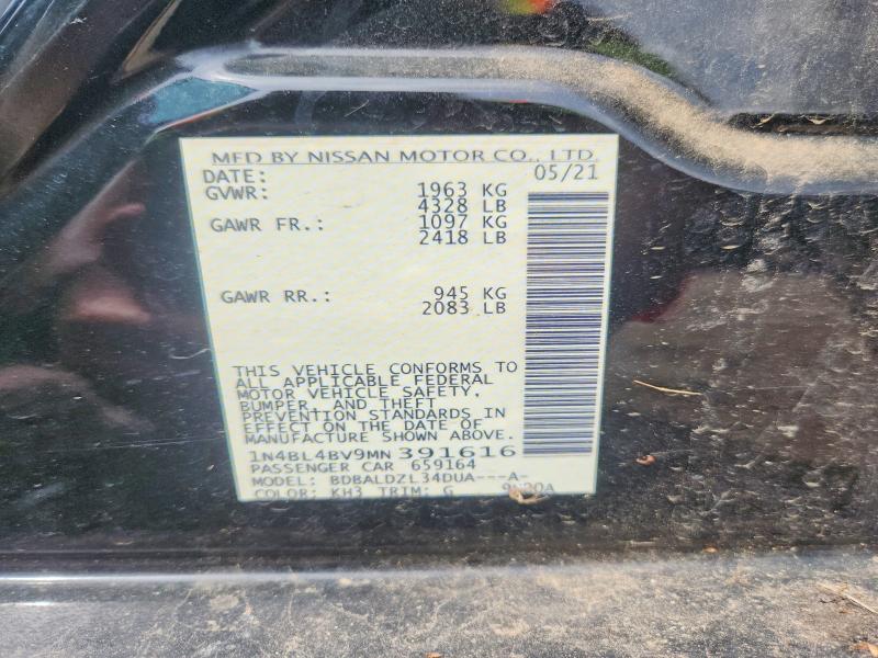 Aukcja sprzedaży 2021 Nissan Altima, vin: 1N4BL4BV9MN391616, numer aukcji: 68743366