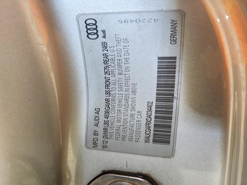 2013 Audi S5 მანქანა იყიდება აუქციონზე, vin: WAUCGAFRXDA034402, აუქციონის ნომერი: 69035576