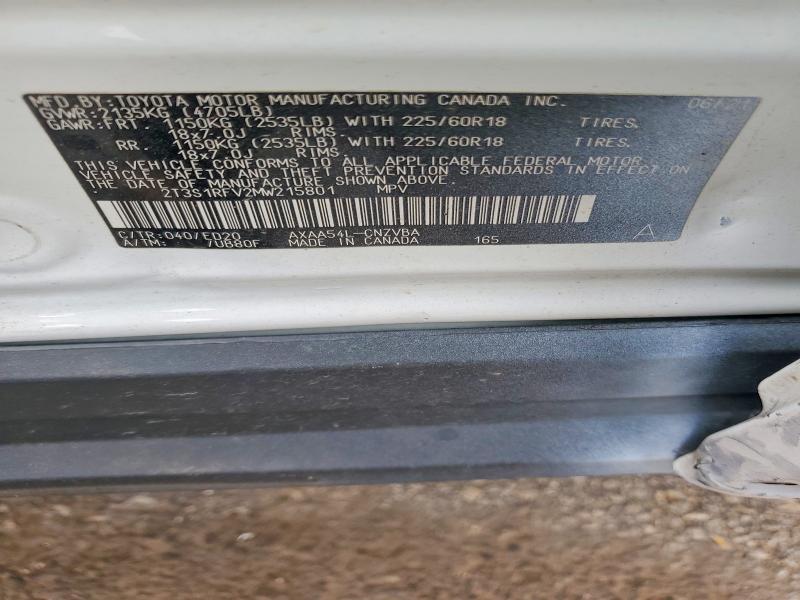 Aukcja sprzedaży 2021 Toyota Rav4, vin: 2T3S1RFV2MW215801, numer aukcji: 70371536