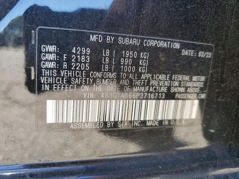 Aukcja sprzedaży 2023 Subaru Impreza, vin: 4S3GTAD66P3716713, numer aukcji: 68210326