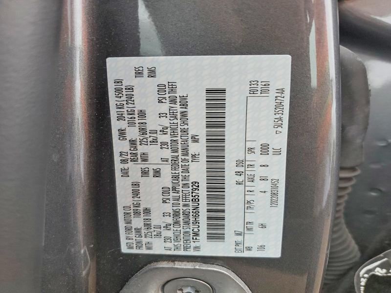 Продажа на аукционе авто 2022 Ford Escape, vin: 1FMCU9H66NUB57929, номер лота: 68826156