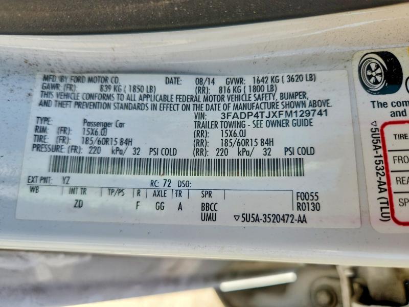Aukcja sprzedaży 2015 Ford Fiesta, vin: 3FADP4TJXFM129741, numer aukcji: 68884506