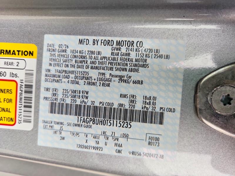 Продаж на аукціоні авто 2026 Ford Mustang, vin: 1FAGP8UH0T5115235, номер лоту: 70480346