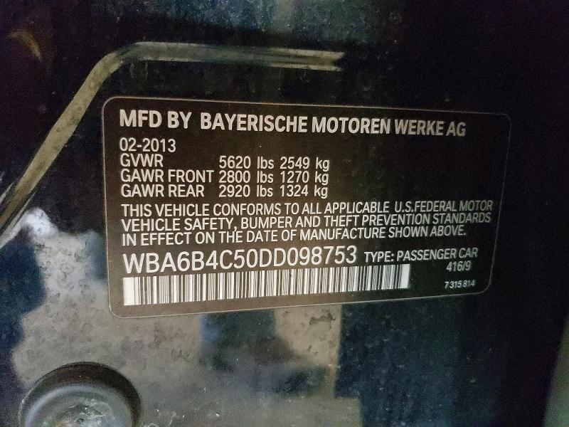Продаж на аукціоні авто 2013 Bmw 650, vin: WBA6B4C50DD098753, номер лоту: 70993436