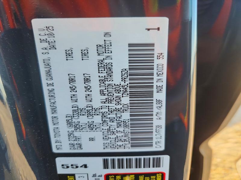 Aukcja sprzedaży 2025 Toyota Tacoma, vin: 3TYLB5JNXST100951, numer aukcji: 67443676