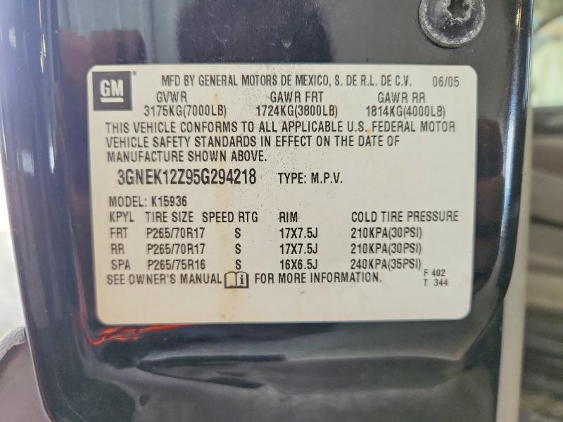 2005 Chevrolet Avalanche მანქანა იყიდება აუქციონზე, vin: 3GNEK12Z95G294218, აუქციონის ნომერი: 70516476