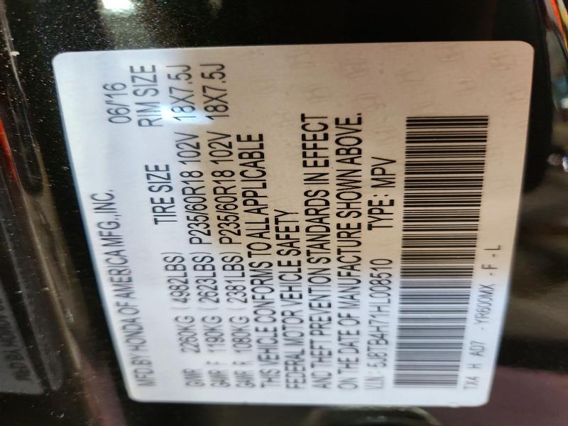68554836 :رقم المزاد ، 5J8TB4H71HL008510 vin ، 2017 Acura Rdx مزاد بيع