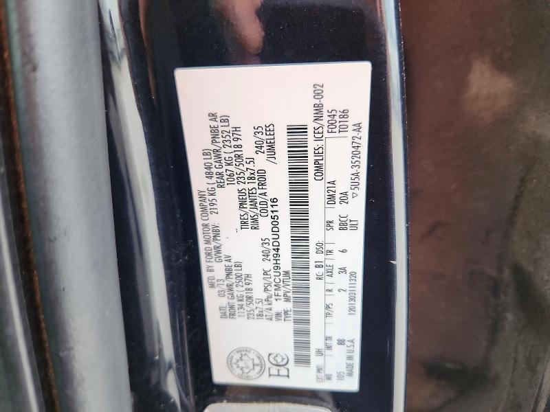 Продажа на аукционе авто 2013 Ford Escape, vin: 1FMCU9H94DUD05116, номер лота: 69003196