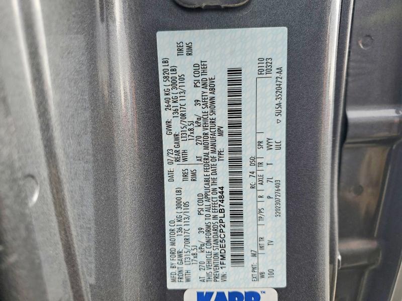 2023 Ford Bronco მანქანა იყიდება აუქციონზე, vin: 1FMDE5CP2PLB74844, აუქციონის ნომერი: 69447566