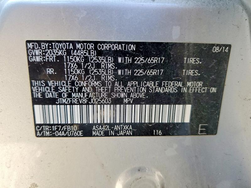 Продаж на аукціоні авто 2015 Toyota Rav4, vin: JTMZFREV8FJ025603, номер лоту: 67637336
