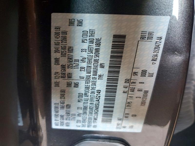 Продаж на аукціоні авто 2025 Ford Escape, vin: 1FMCU9GN8SUA52149, номер лоту: 69049936