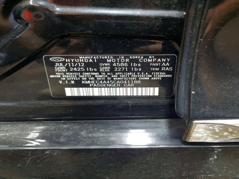 Aukcja sprzedaży 2012 Hyundai Sonata, vin: KMHEC4A45CA041188, numer aukcji: 67990006