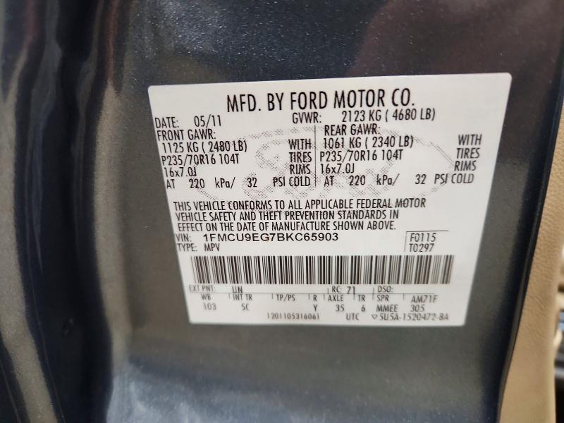Продажа на аукционе авто 2011 Ford Escape, vin: 1FMCU9EG7BKC65903, номер лота: 71053506