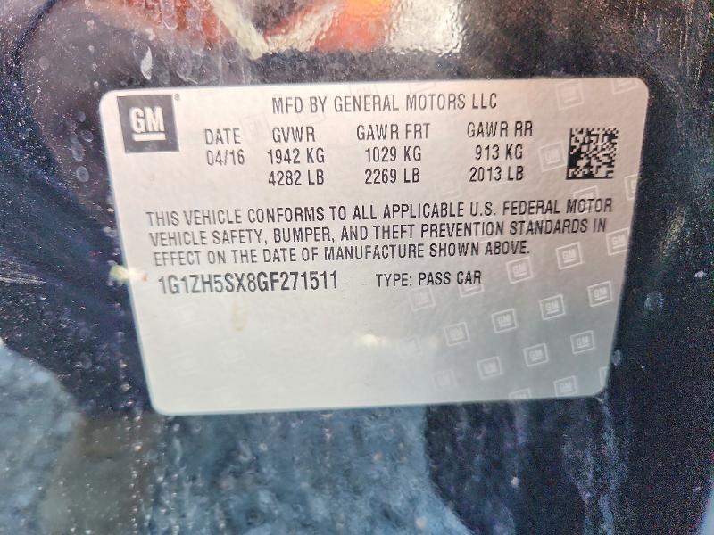 69443016 :رقم المزاد ، 1G1ZH5SX8GF271511 vin ، 2016 Chevrolet Malibu مزاد بيع