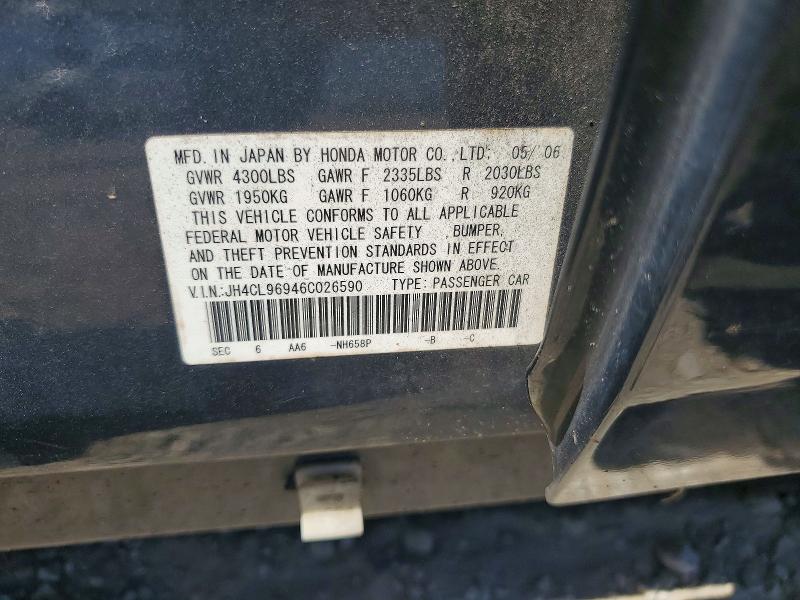 68088806 :رقم المزاد ، JH4CL96946C026590 vin ، 2006 Acura Tsx مزاد بيع