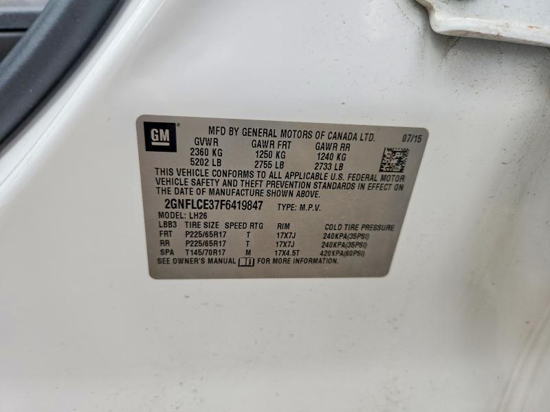 Продаж на аукціоні авто 2015 Chevrolet Equinox, vin: 2GNFLCE37F6419847, номер лоту: 69970886