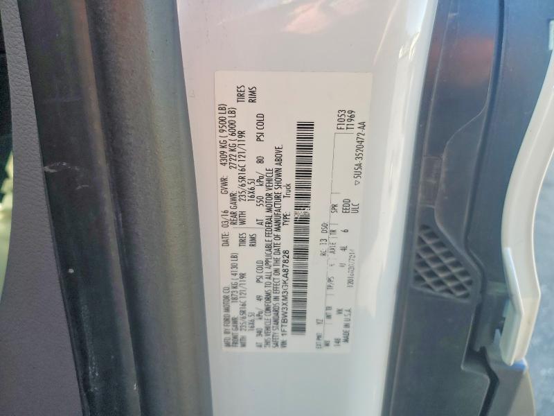 67498196 :رقم المزاد ، 1FTBW3XM3GKA87828 vin ، 2016 Ford Transit مزاد بيع