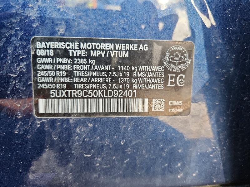 Продажа на аукционе авто 2019 Bmw X3, vin: 5UXTR9C50KLD92401, номер лота: 67987936