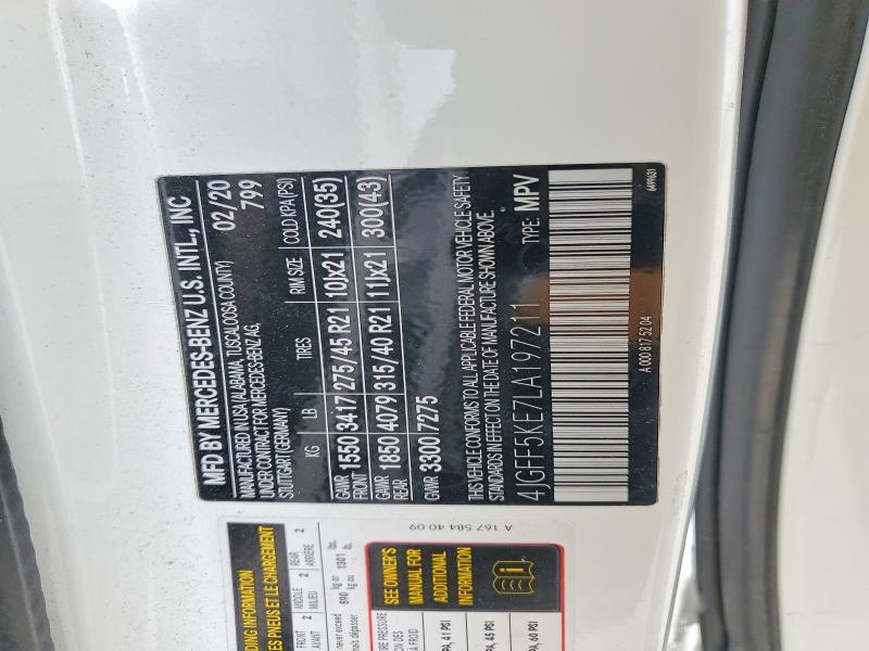 Продажа на аукционе авто 2020 Mercedes-benz Gls, vin: 4JGFF5KE7LA197211, номер лота: 67645176