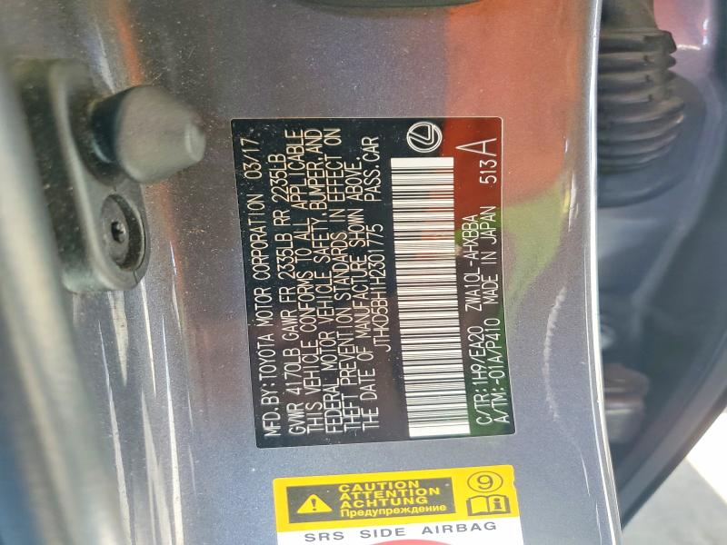 Aukcja sprzedaży 2017 Lexus Ct, vin: JTHKD5BH1H2301775, numer aukcji: 69889976