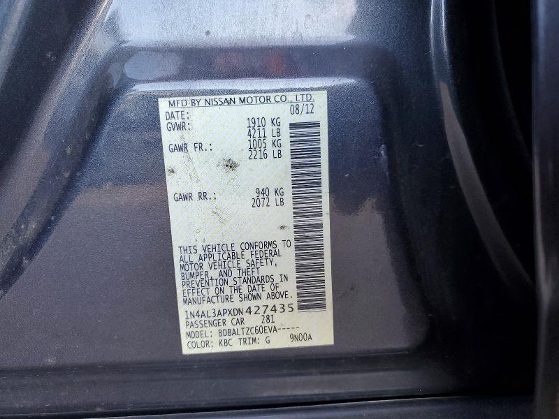 Продажа на аукционе авто 2013 Nissan Altima, vin: 1N4AL3APXDN427435, номер лота: 69915176