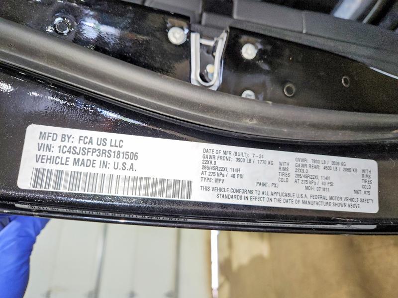 68487926 :رقم المزاد ، 1C4SJSFP3RS181506 vin ، 2024 Jeep Grand Wagoneer مزاد بيع