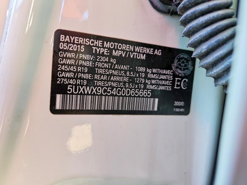 Aukcja sprzedaży 2016 Bmw X3, vin: 5UXWX9C54G0D65665, numer aukcji: 67972756