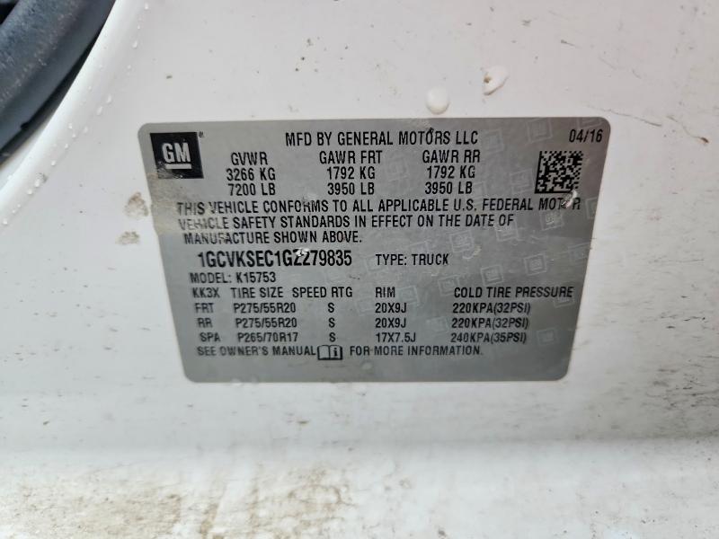 2016 Chevrolet Silverado მანქანა იყიდება აუქციონზე, vin: 1GCVKSEC1GZ279835, აუქციონის ნომერი: 67085276