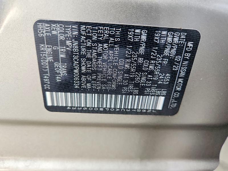 2023 Nissan Rogue მანქანა იყიდება აუქციონზე, vin: JN8BT3CA0PW006334, აუქციონის ნომერი: 69718326