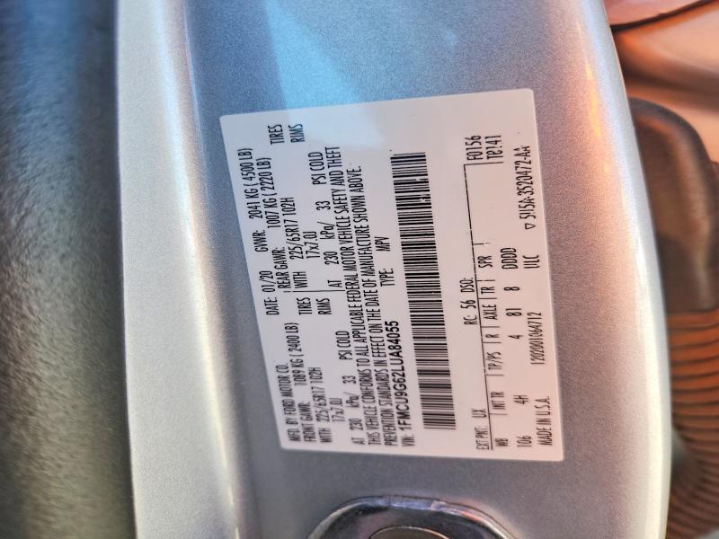 Продаж на аукціоні авто 2020 Ford Escape, vin: 1FMCU9G62LUA84055, номер лоту: 66851496