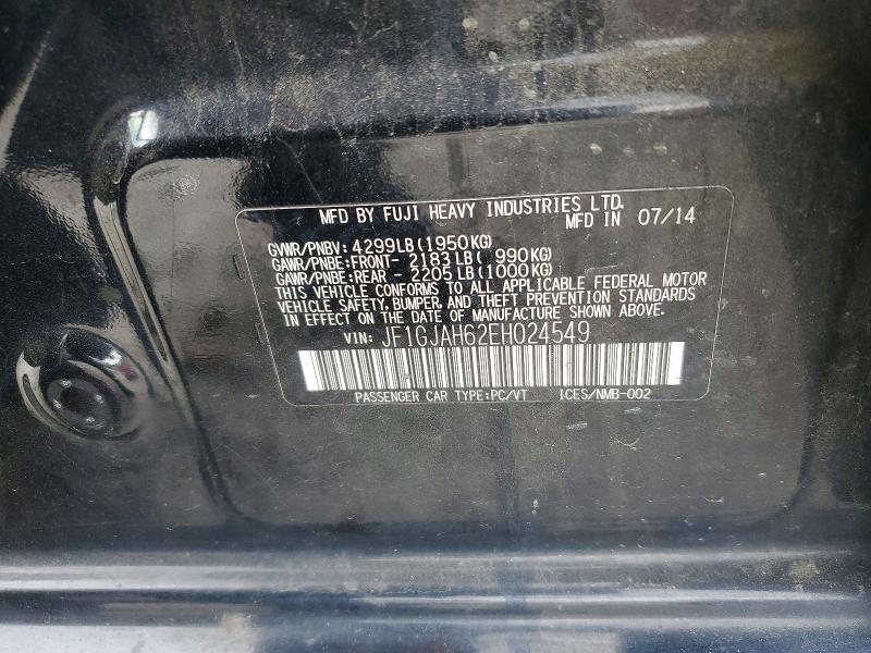 Aukcja sprzedaży 2014 Subaru Impreza, vin: JF1GJAH62EH024549, numer aukcji: 68129176