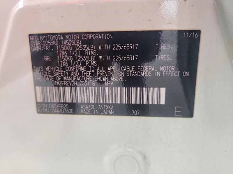 Продажа на аукционе авто 2017 Toyota Rav4, vin: JTMZFREV2HJ703118, номер лота: 68606956