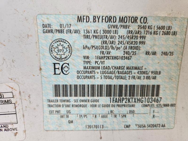 Продажа на аукционе авто 2017 Ford Taurus, vin: 1FAHP2KTXHG103467, номер лота: 69618386